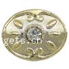 Rhinestone Zinc Alloy Beads, Oval, plated Approx 2mm 