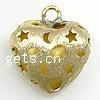 Brass Heart Pendants, plated, brushed & hollow Approx 2.5mm 