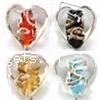 Gold Sand Lampwork Beads, Heart, more colors for choice, 20x20x13mm, Sold by PC