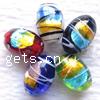 Silver & Gold Foil Lampwork Beads, Oval, gold foil and silver foil Approx 1mm 