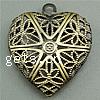 Brass Locket Pendants, Heart, plated, hollow Approx 2mm, Inner Approx 