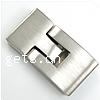 Stainless Steel Leather Cord Clasp, Rectangle, plated, Customized Approx [