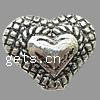 Zinc Alloy Heart Beads, plated nickel, lead & cadmium free Approx 1.5mm 