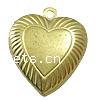 Colgante medallón de bronce, metal, Corazón, chapado, textura, más colores para la opción, 19x22x5mm, agujero:aproximado 1.5mm, Vendido por UD