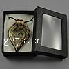 Box Packing Lampwork Necklace, with rubber cord, Leaf, gold sand Inch 