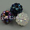 Abalorios de Diamantes de Imitación con Resina, Esférico, más colores para la opción, 12mm, agujero:aproximado 1.5mm, 500PCs/Bolsa, Vendido por Bolsa