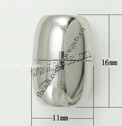 Round Stainless Steel Magnetic Clasp, Tube, plated, Customized, more colors for choice, 16x11mm, Hole:Approx 6mm, Sold By PC