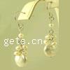 Freshwater Pearl Cluster Earring, brass earring hook, white, 5-6mm, 12-13mm .9 Inch 