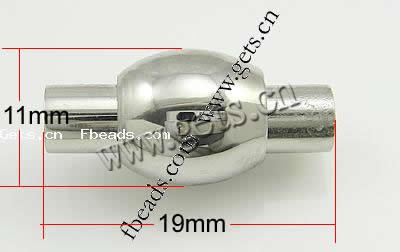 Runder Edelstahl Magnetverschluss, Laterne, plattiert, Kundenindividuell, keine, 19x11mm, Bohrung:ca. 6mm, verkauft von PC