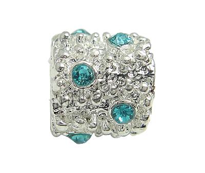Rhinestone Zinc Alloy European Beads, Tube, plated, without troll & with rhinestone, more colors for choice, 9x10mm, Hole:Approx 4.5mm, Sold By PC