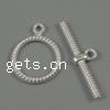 Zinc Alloy Toggle Clasp, Round, single-strand & twist cadmium free  Approx 2.5mm, Approx 