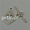 Zinc Alloy Toggle Clasp, Square, textured & single-strand cadmium free  Approx 3mm, Approx 