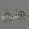 Zinc Alloy Ship Wheel & Anchor Pendant, plated cadmium free Approx 3mm, Approx 