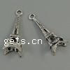 Zinc Alloy Building Pendants, Tower, plated cadmium free Approx 2mm, Approx 