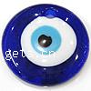 Evil Eye Lampwork Pendants, Flat Round, dark blue Approx 6mm 