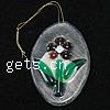 Murano Christmas Style Lampwork Pendant, Oval Approx 1MM 