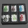 Box Packing Lampwork Necklace, with Ribbon, Leaf, mixed colors Inch 