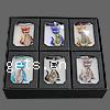 Box Packing Lampwork Necklace, with Ribbon, Cat, gold sand, mixed colors Inch 