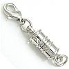 Brass Magnetic Clasp, Column, plated, with lobster clasp Approx 3mm .2 Inch 