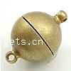 Brass Magnetic Clasp, Round, plated, single-strand Approx 1mm 