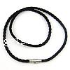 Necklace Cord, Polyamide, stainless steel clasp, black, 3mm .5 Inch 