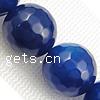 Perle Agate bleue naturelle, Rond, multiple tailles pour le choix & facettes Environ 1-1.5mm Environ 15 pouce, Vendu par brin