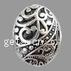 Zinc Alloy Hollow Beads, Oval, plated Approx 2mm 