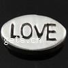 Sterling Silver Message Beads, 925 Sterling Silver, Flat Oval, word love, plated, with letter pattern Approx 1.2mm 