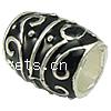 Enamel Zinc Alloy European Beads, Tube, plated, without troll & large hole Approx 7mm 