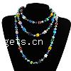 Millefiori Glass Jewelry Necklace, with Crystal, 6-8mm .2 Inch 
