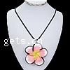 Polymer Clay Jewelry Necklace, with Wax Cord, Flower Inch 