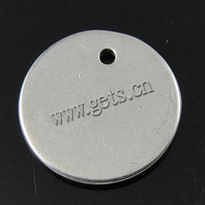 Stainless Steel Tag Charm, Flat Round, Customized, original color, 10x10x0.8mm, Hole:Approx 0.8mm, Sold By PC