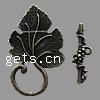 Zinc Alloy Toggle Clasp, Leaf, plated, single-strand Approx 2mm 