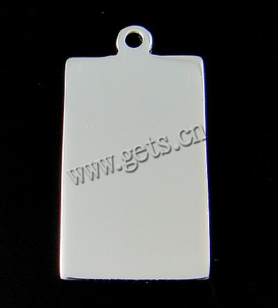 Sterling Silver Tag, 925 Sterling Silver, Rectangle, plated, more colors for choice, 21.3x11.3x1.2mm, Hole:Approx 1.5mm, Sold By PC