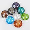 Plated Lampwork Beads, Flat Round & inner twist, mixed colors Approx 2mm 