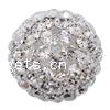Ball Rhinestone Spacer, Brass, Round, plated, with Mideast rhinestone Grade AA, 25mm Approx 2mm 