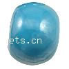 Perlmuttartige Porzellan Perlen, Rondell, blau, 14x18mm, Bohrung:ca. 1.5mm, verkauft von PC