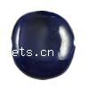 Glasierte Porzellan Perlen, oval, glaciert, blau, 26x30x9mm, Bohrung:ca. 2mm, verkauft von PC