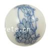 Perles porcelaine D, Rond, normes différentes pour le choix & avec le motif de fleurs & décalque Environ 1-4mm, Vendu par PC
