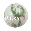 Perles porcelaine D, Rond, normes différentes pour le choix & avec le motif de fleurs & décalque Environ 1-4mm, Vendu par PC