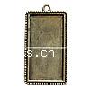 Zinc Alloy Pendant Cabochon Setting, Rectangle, plated Approx 3mm 