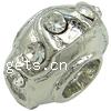 Rhinestone Zinc Alloy European Beads, Rondelle, plated, with Mideast rhinestone & without troll nickel, lead & cadmium free Approx 4.5-5mm 