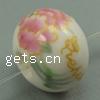 European Porcelain Beads , Rondelle, printing, without troll Approx 4mm 