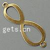 Brass Stamping Connector, Infinity, plated, 1/1 loop Approx 1.5mm 