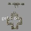 Zinc Alloy Toggle Clasp, Cross, textured & single-strand cadmium free  Approx 1.5mm, Approx 