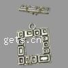 Zinc Alloy Toggle Clasp, Rectangle, textured & single-strand Approx 1.5mm, Approx 