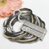 Fashion Zinc Alloy Bracelets, plated, mesh chain & with rhinestone & multi-strand, nickel, lead & cadmium free .5 Inch 