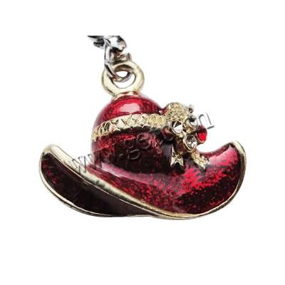 Zinc Alloy Hat Pendants, plated, enamel & with rhinestone, more colors for choice, 21x18mm, Hole:Approx 2mm, Sold By PC