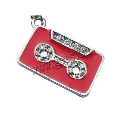 Musical Instrument Shaped Zinc Alloy Pendants, Music Note, plated, enamel & with rhinestone, more colors for choice, 25x22mm, Hole:Approx 2mm, Sold By PC