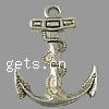 Zinc Alloy Ship Wheel & Anchor Pendant, plated Approx 3mm, Approx 